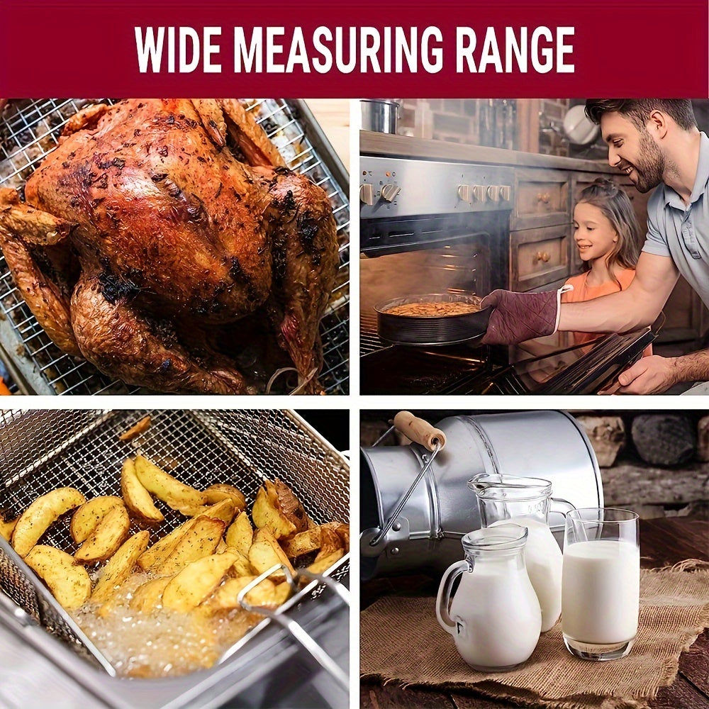 1pc Digital Meat Thermometer with Probe - Instant Read Food Thermometer for Cooking, Baking, Liquids, Candy, Grilling, BBQ, Air Fryer - Accurate, Fast, Easy-to-Use Kitchen Accessory for Perfectly Cooked Meals