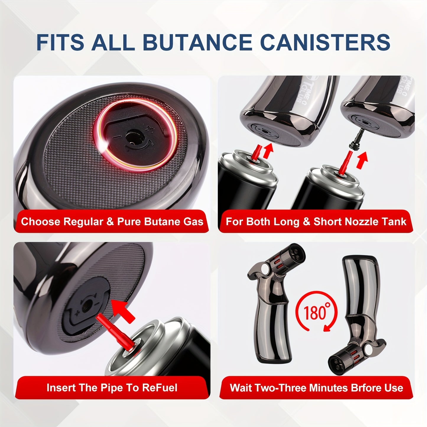 1pc, Butane Torch, Premium 4 Flame Big Kitchen Torch Lighters With Adjustable Refillable Multipurpose Culinary Blow Torch For Creme Brulee, Baking, BBQ (Butane Gas Not Included)