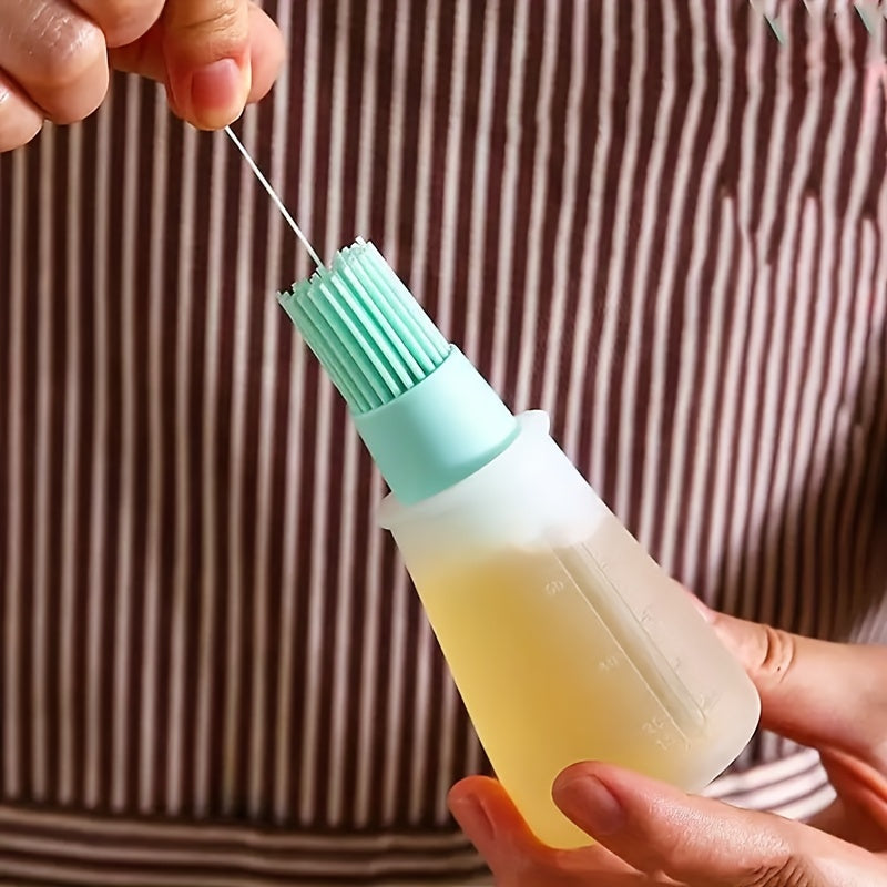 1pc Silicone High Temperature Resistant Oil Brush with Bottle Brush, Air Fryer Pancake Grill, BBQ Tools, BBQ Accessories, Grill Accessories