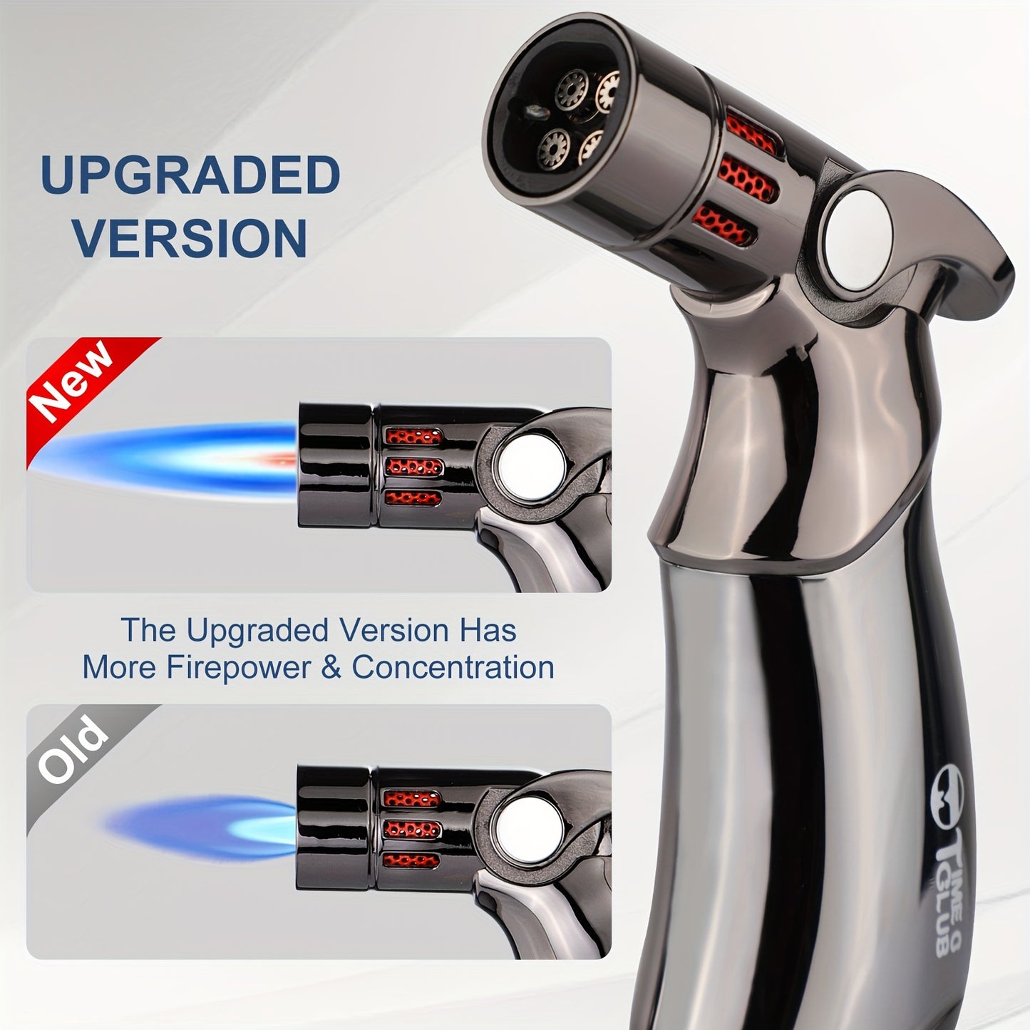 1pc, Butane Torch, Premium 4 Flame Big Kitchen Torch Lighters With Adjustable Refillable Multipurpose Culinary Blow Torch For Creme Brulee, Baking, BBQ (Butane Gas Not Included)