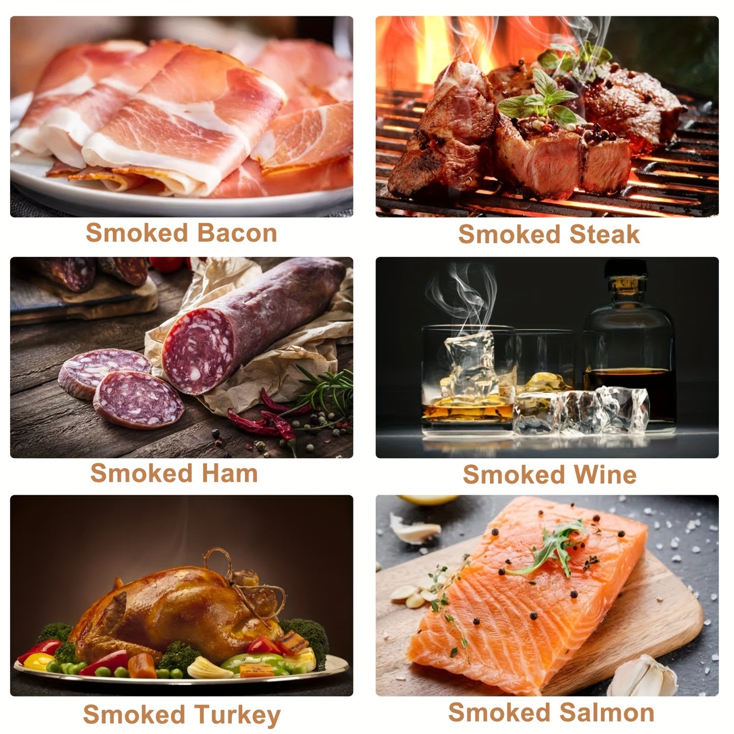 8pcs, Smoked Cocktail Saw Chips, 8 Flavors Saw Chips Including Cherry, Apple, Pecan, Beech, Pear, Walnut, Peach, Oak, BBQ Wood Chips For Smoking, Popular Medium-sized Wood Chips