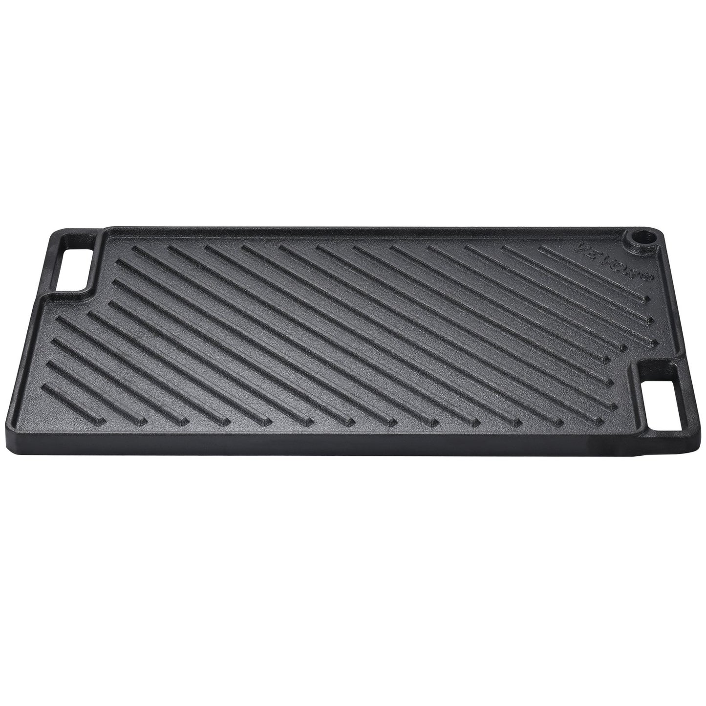 VEVOR Reversible Grill Griddle, Pre-Seasoned Cast Iron Griddle, Rectangular Double Burner Griddle Pan, Non-Stick Family Pan Cookware With Handles, Flat Top Plate For BBQ, Gas Grill, Black