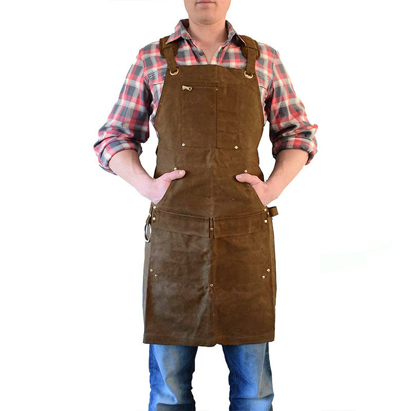 Woodworking Gardening Artist Barbecue Baker Kitchen Household Plain Waxing Canvas Apron