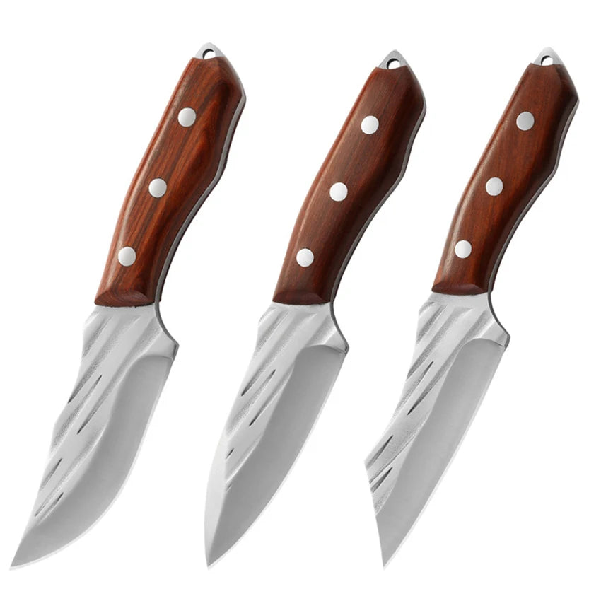 Kitchen Knife Handmade Forged Chef Knife Stainless Steel Full-Tang Butcher Boning Meat Cleaver Knife Fruit Sharp Cutting Knives