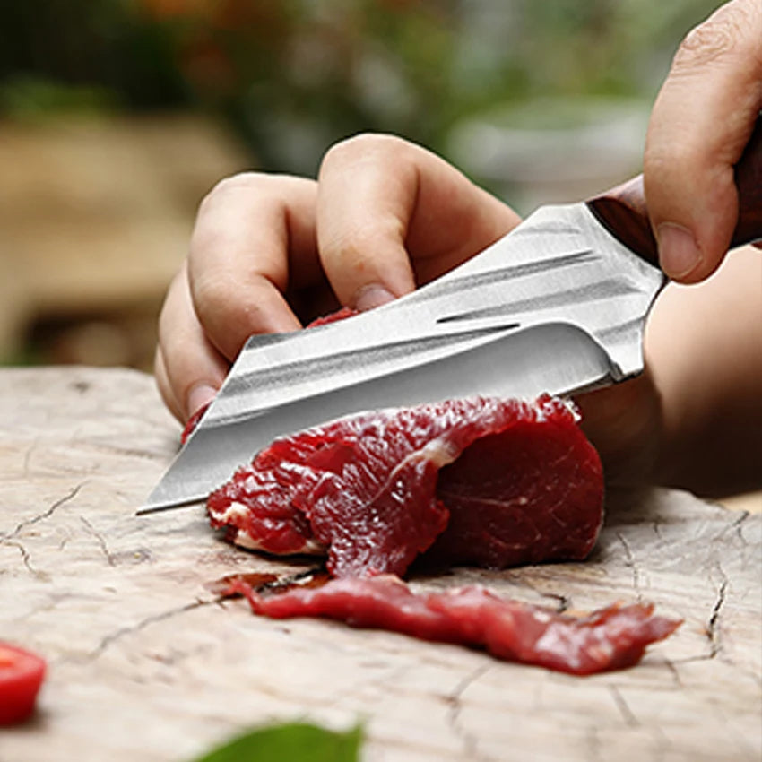 Kitchen Knife Handmade Forged Chef Knife Stainless Steel Full-Tang Butcher Boning Meat Cleaver Knife Fruit Sharp Cutting Knives