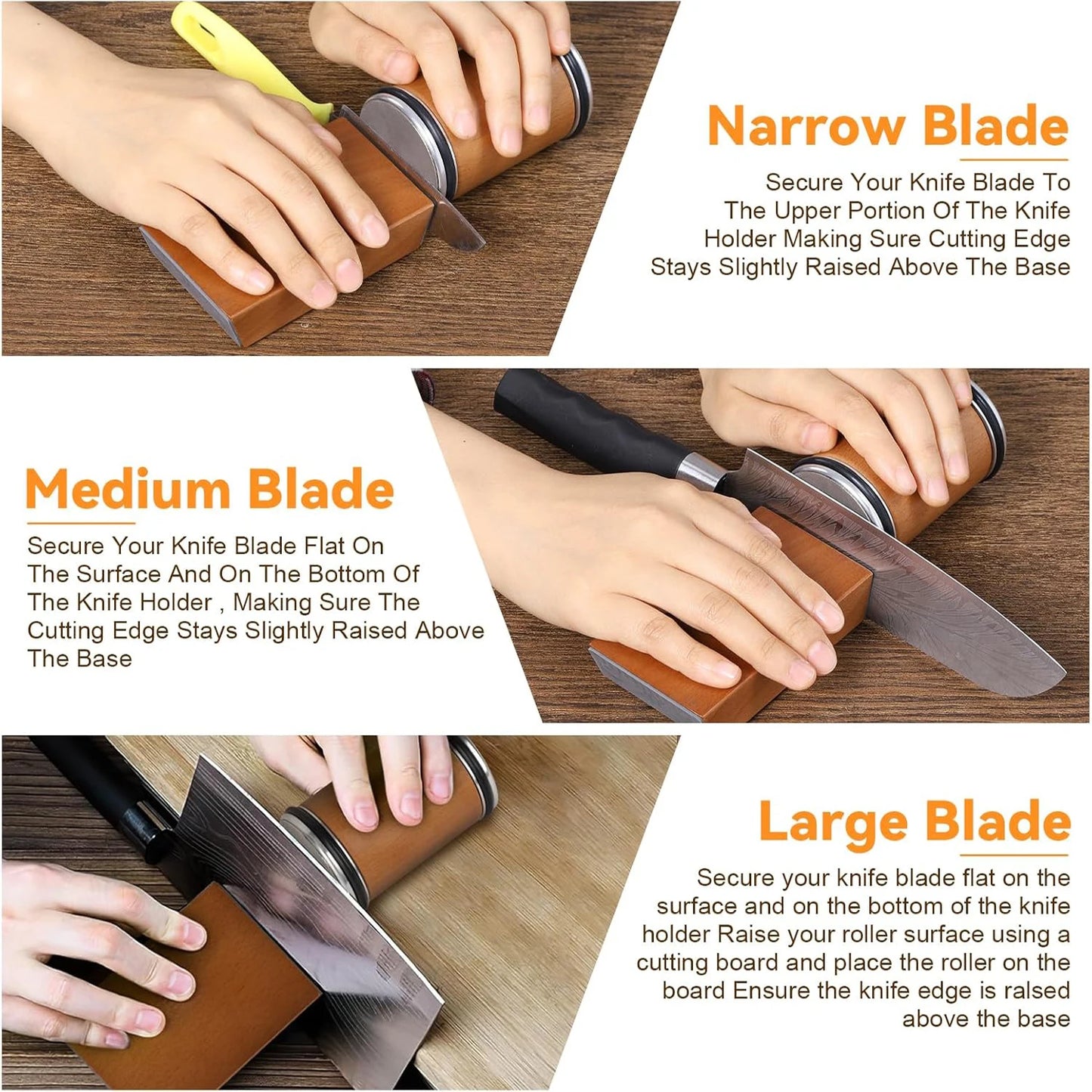 Rolling Knife Sharpener Magnetic Knife Holder Sharpening Stone Kit With 15/20° Degrees Angle Roller Kitchen Whetstone Accessory