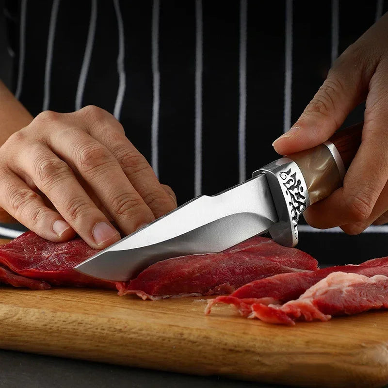 kitchen daily fruit knife stainless steel sharp meat/vegetable cutting small straight knife with knife cover