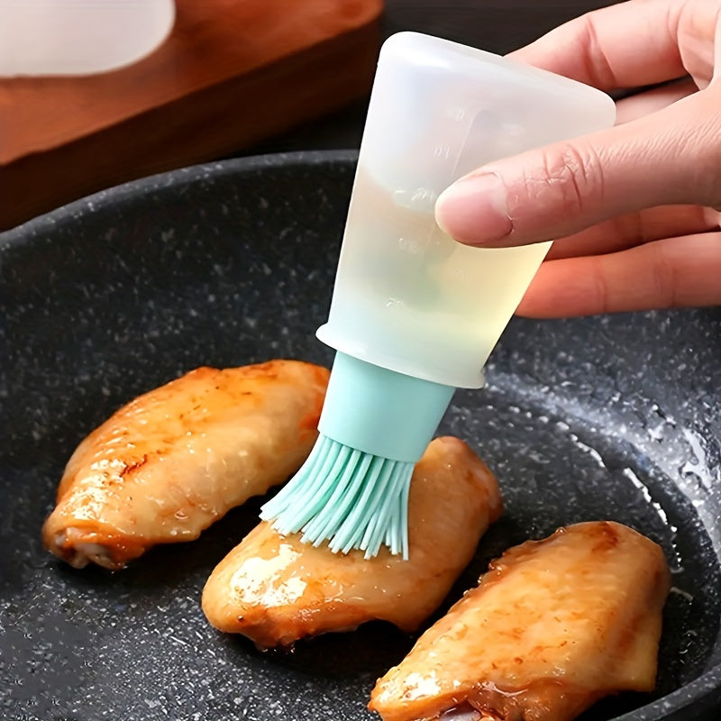 1pc Silicone High Temperature Resistant Oil Brush with Bottle Brush, Air Fryer Pancake Grill, BBQ Tools, BBQ Accessories, Grill Accessories
