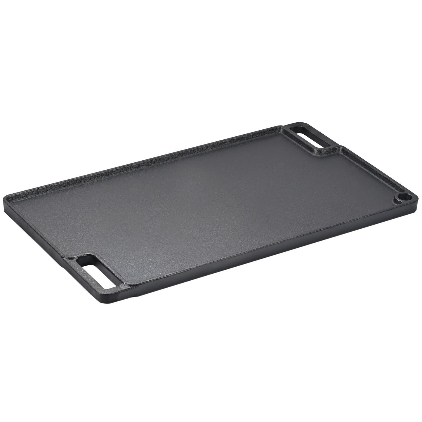 VEVOR Reversible Grill Griddle, Pre-Seasoned Cast Iron Griddle, Rectangular Double Burner Griddle Pan, Non-Stick Family Pan Cookware With Handles, Flat Top Plate For BBQ, Gas Grill, Black