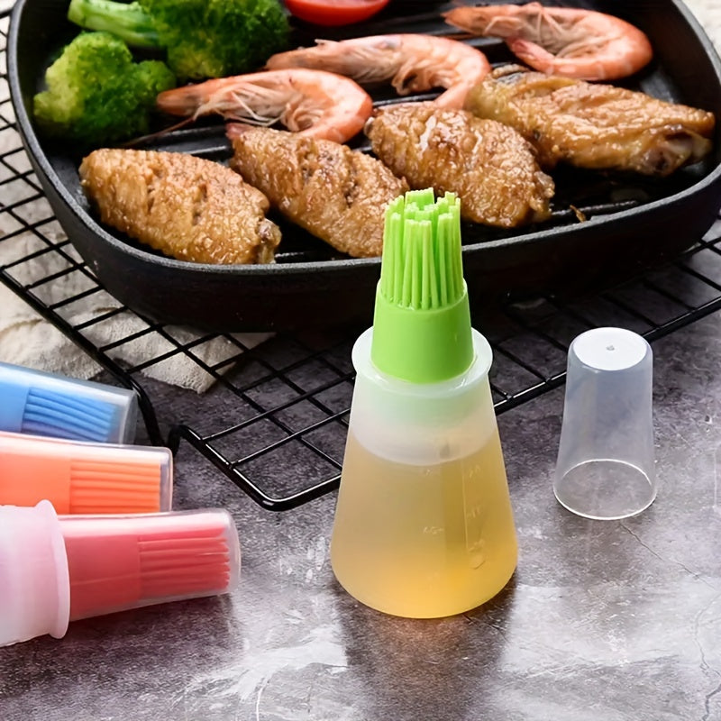 1pc Silicone High Temperature Resistant Oil Brush with Bottle Brush, Air Fryer Pancake Grill, BBQ Tools, BBQ Accessories, Grill Accessories