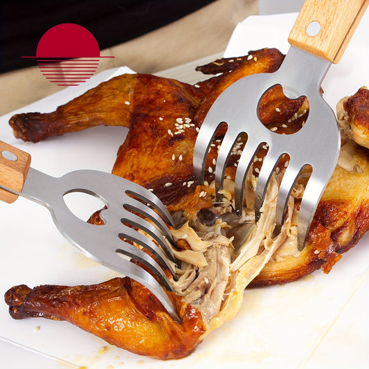 Stainless Steel Bear Claw Meat Splitter - Long Handle Bbq Tool For Perfect Shredding