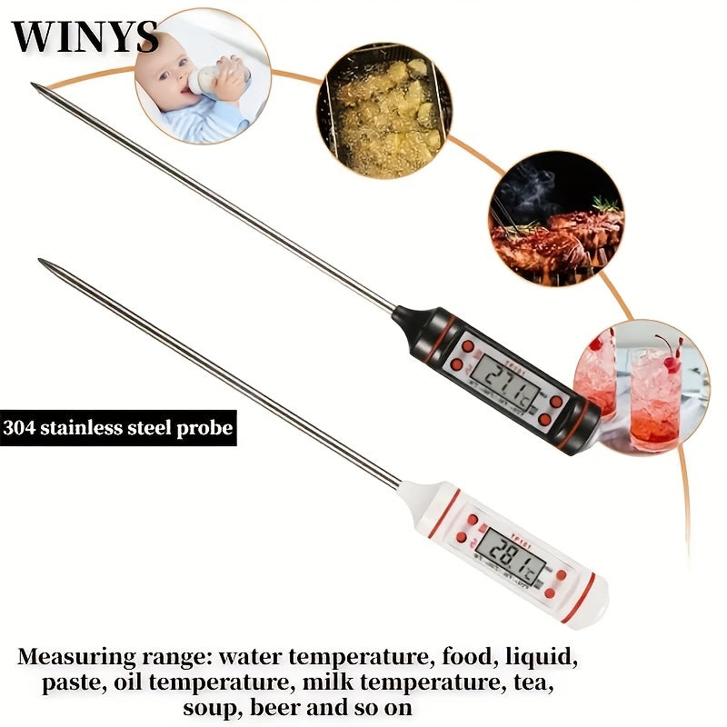 1pc Instant Reading Meat Thermometer, Digital Probe Milk Liquid Barbecue Thermometer Great Cooking Kitchen Barbecue BBQ Milk Candy