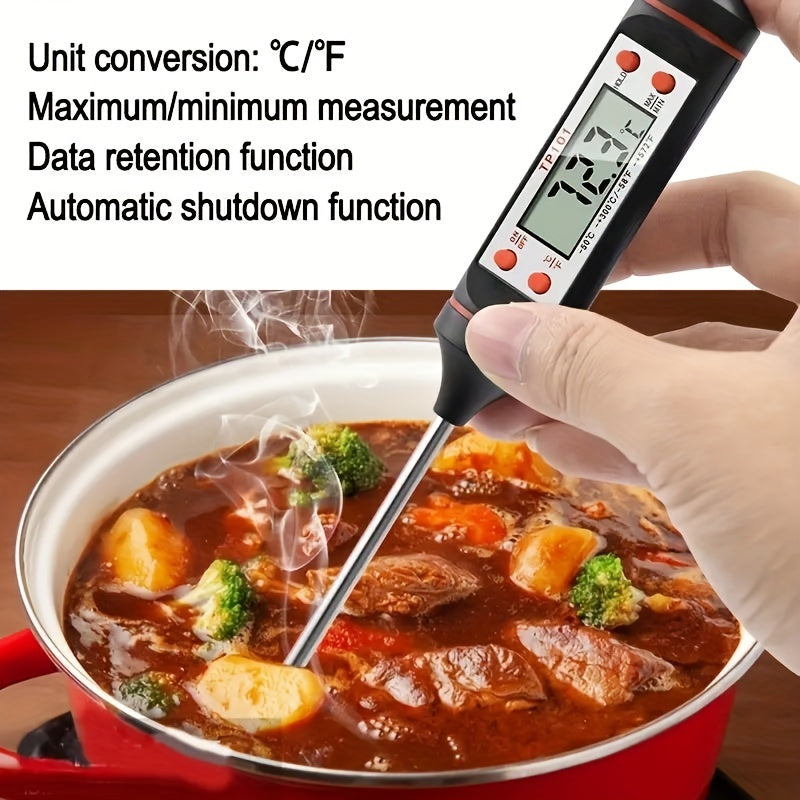 1pc Instant Reading Meat Thermometer, Digital Probe Milk Liquid Barbecue Thermometer Great Cooking Kitchen Barbecue BBQ Milk Candy