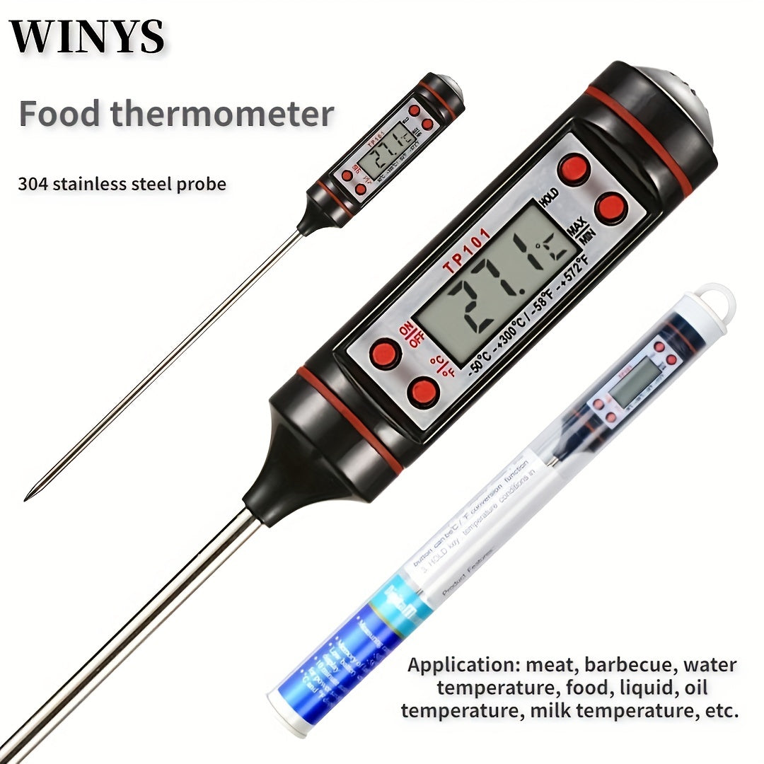 1pc Instant Reading Meat Thermometer, Digital Probe Milk Liquid Barbecue Thermometer Great Cooking Kitchen Barbecue BBQ Milk Candy