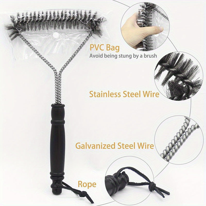 Stainless Steel Bbq Grill Cleaning Brush - Non-Stick, Durable Bristles For Easy Grease Removal, Comfort Grip Handle, Versatile For All Grills