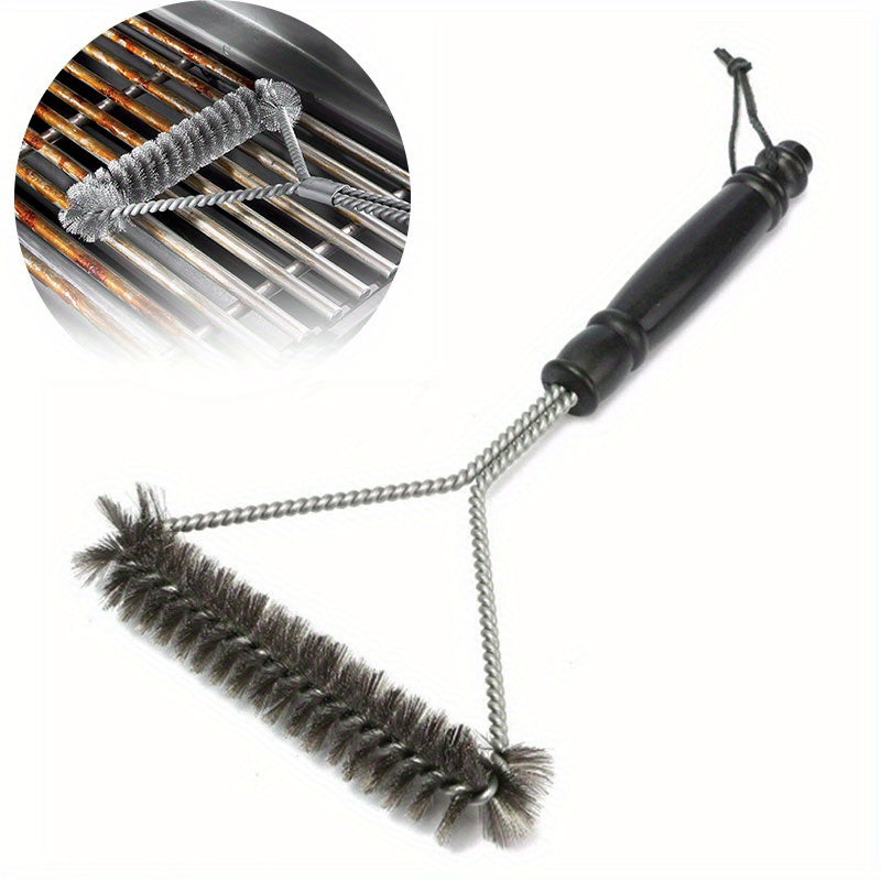 Stainless Steel Bbq Grill Cleaning Brush - Non-Stick, Durable Bristles For Easy Grease Removal, Comfort Grip Handle, Versatile For All Grills