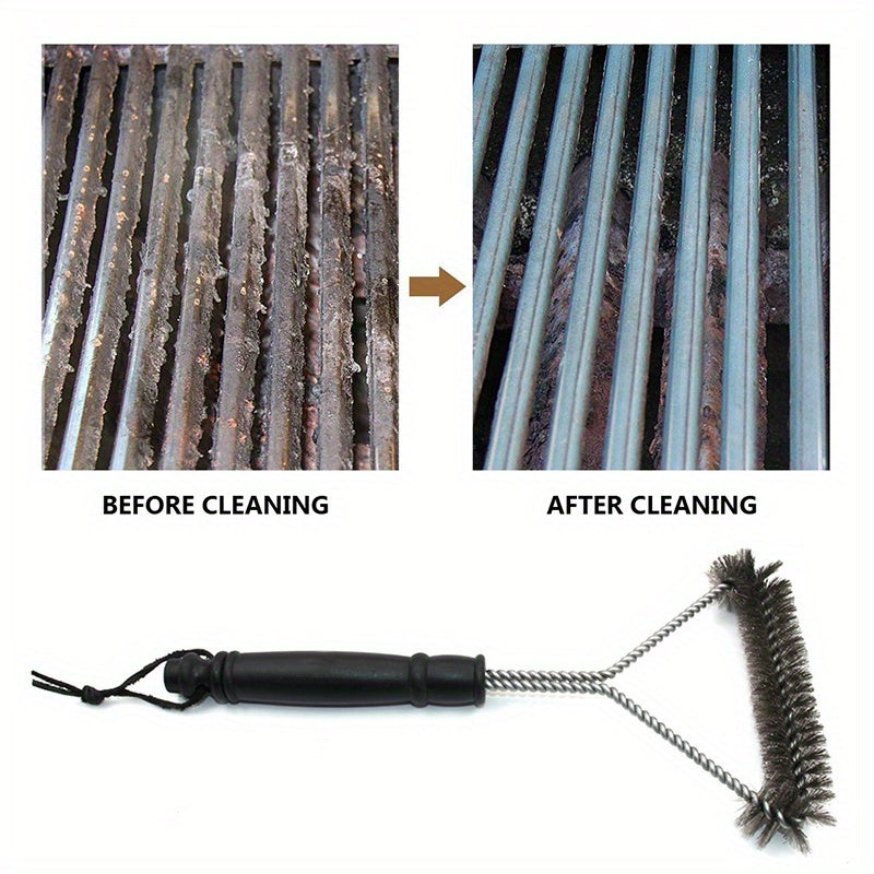 Stainless Steel Bbq Grill Cleaning Brush - Non-Stick, Durable Bristles For Easy Grease Removal, Comfort Grip Handle, Versatile For All Grills