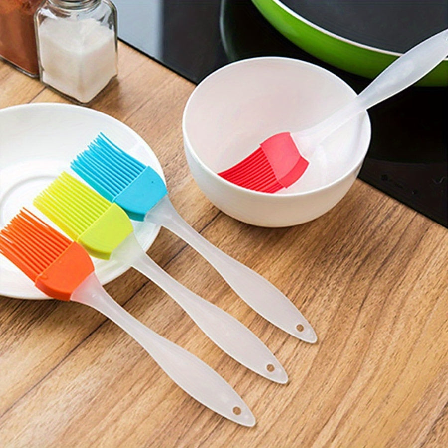 Silicone Basting Pastry Brushes Set - Heat Resistant Cooking Oil Brush for Baking, BBQ, Cooking - Kitchen Brushes for Sauce, Marinades (Material: Plastic, Silicone)