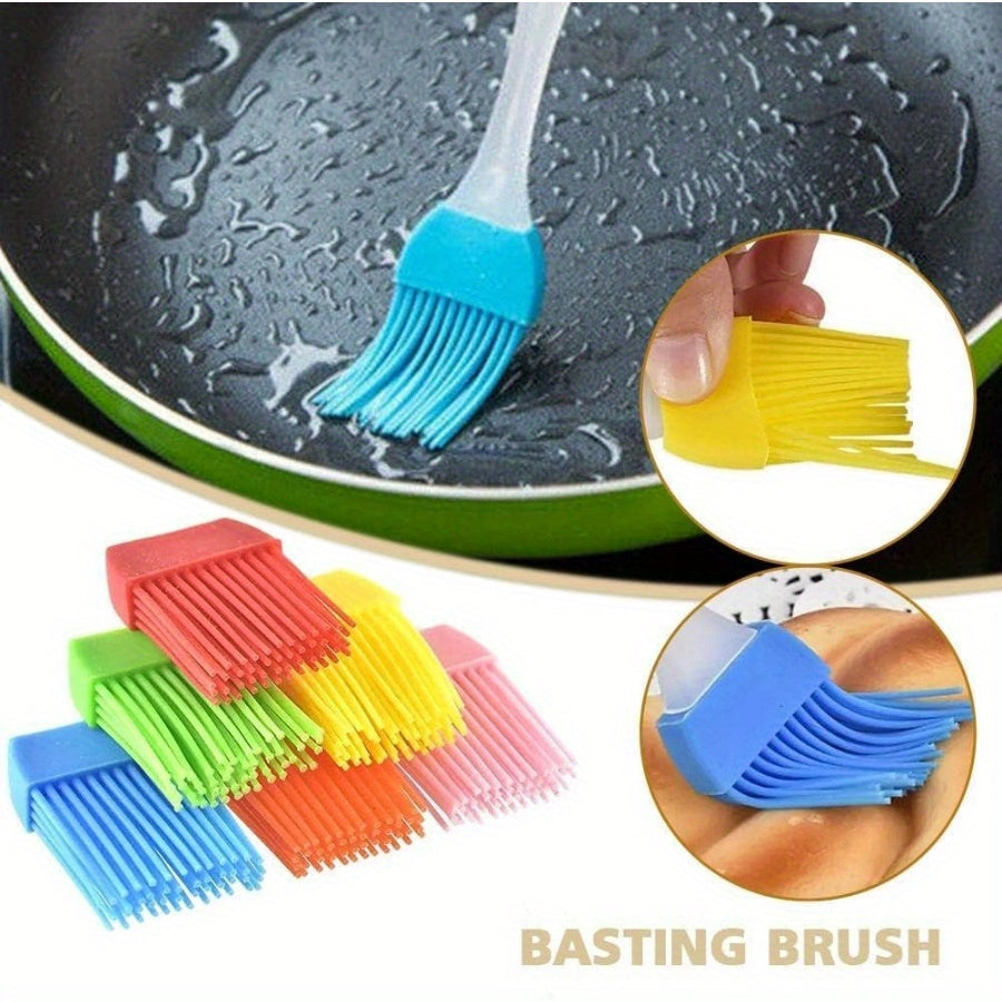Silicone Basting Pastry Brushes Set - Heat Resistant Cooking Oil Brush for Baking, BBQ, Cooking - Kitchen Brushes for Sauce, Marinades (Material: Plastic, Silicone)