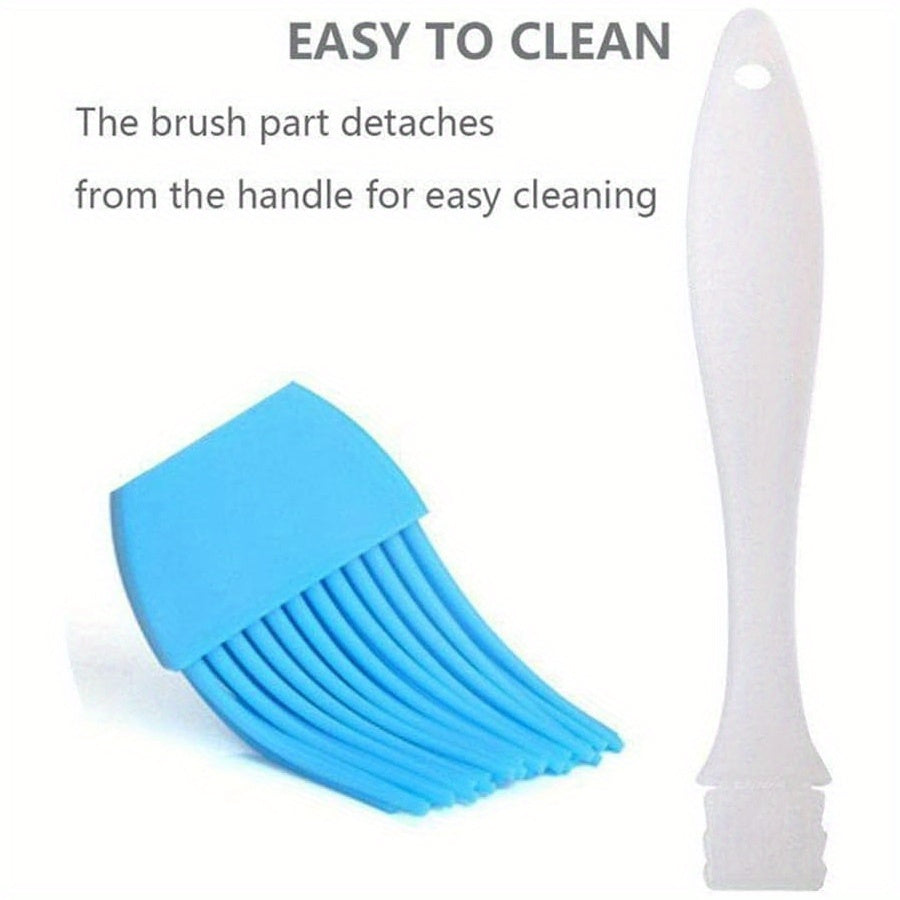 Silicone Basting Pastry Brushes Set - Heat Resistant Cooking Oil Brush for Baking, BBQ, Cooking - Kitchen Brushes for Sauce, Marinades (Material: Plastic, Silicone)