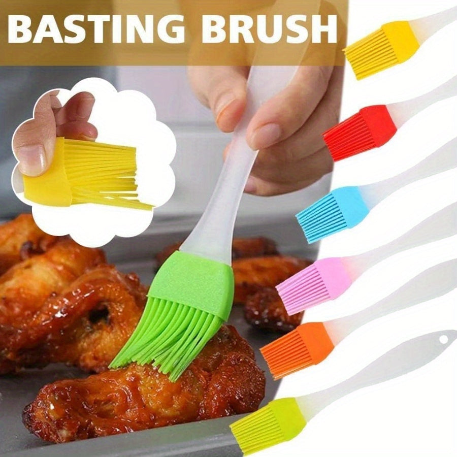 Silicone Basting Pastry Brushes Set - Heat Resistant Cooking Oil Brush for Baking, BBQ, Cooking - Kitchen Brushes for Sauce, Marinades (Material: Plastic, Silicone)