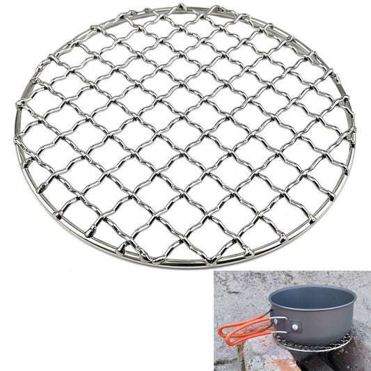 Stainless Steel Round Barbecue BBQ Grill Net Meshes Racks Grid Round Grate Steam Net Camping Hiking Outdoor Mesh Wire Net