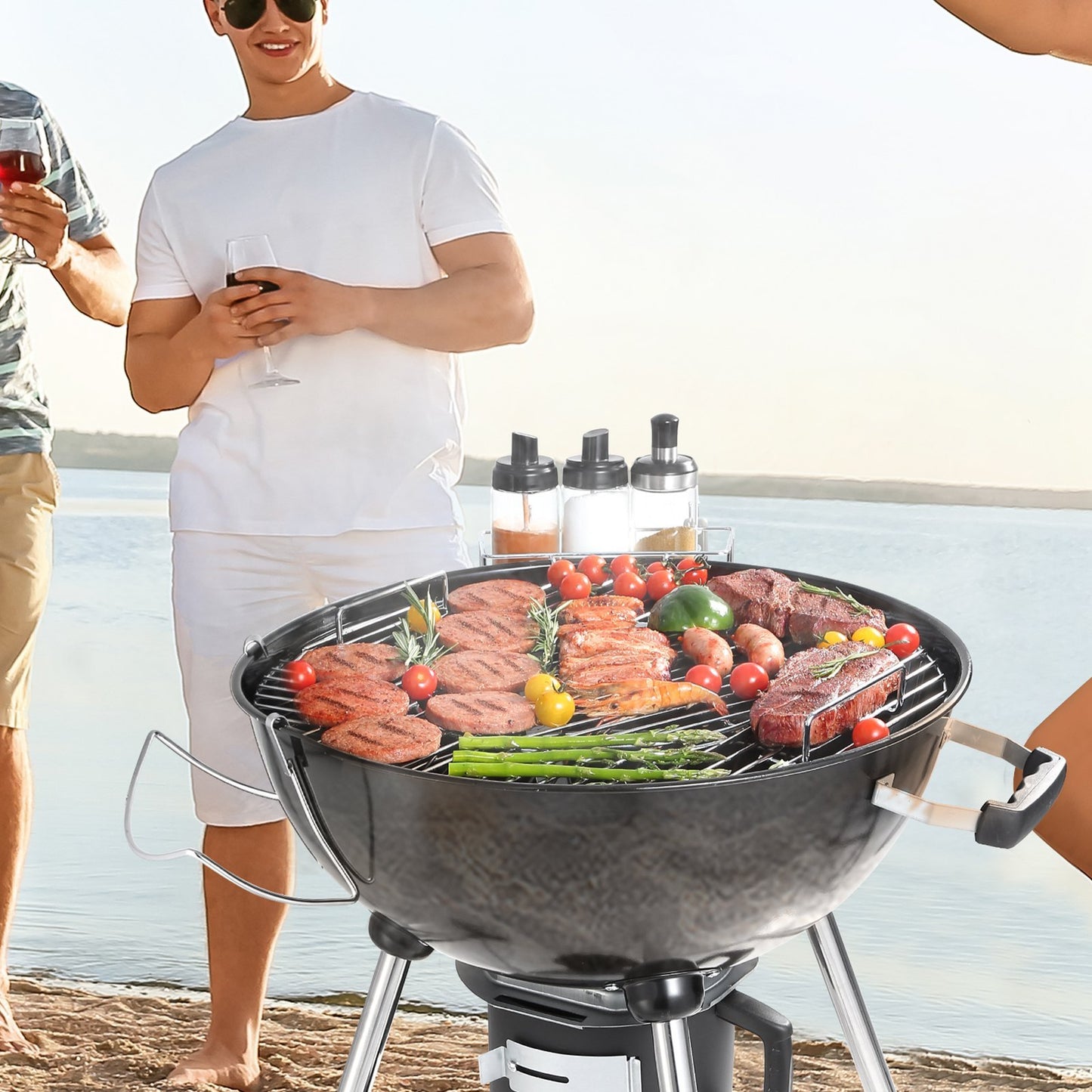 VEVOR 21 Inch Cooking Grate For 21 Inch Kettle Grill, Round Replacement Charcoal Grates, Iron Gas Grill Replacement Parts For Outdoor Cooking, Barbecue Camping, Picnic, Patio And Backyard, Silver