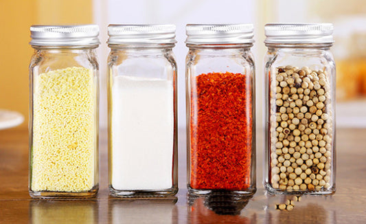Barbecue Sprinkler Household Pepper Chili Powder Salt Square Glass Seasoning Jar