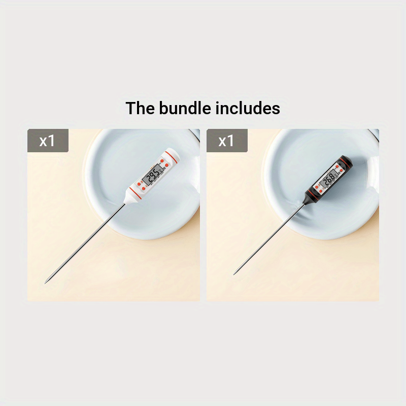 1pc Instant Read Digital Meat Thermometer with Probe - Stainless Steel, LCD Display, -200°C to 550°C Range - Perfect for BBQ, Cooking, Grilling, and Candy Making