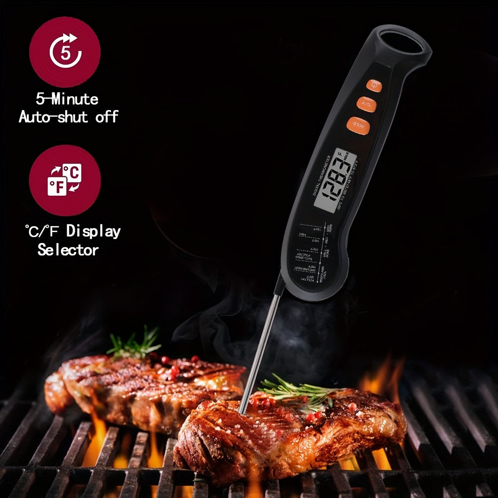 1pc Digital Meat Thermometer with Probe - Instant Read Food Thermometer for Cooking, Baking, Liquids, Candy, Grilling, BBQ, Air Fryer - Accurate, Fast, Easy-to-Use Kitchen Accessory for Perfectly Cooked Meals