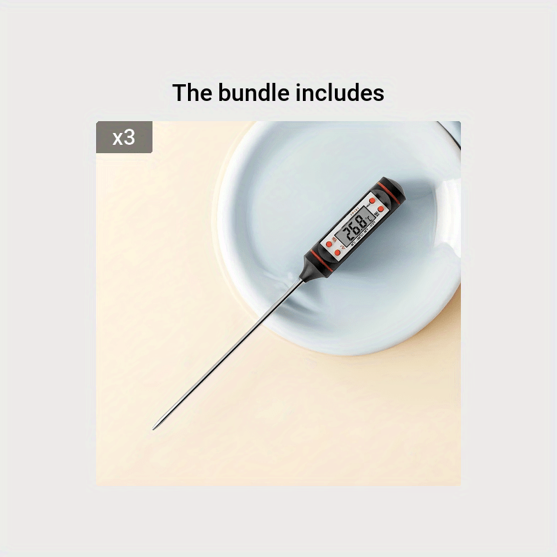 1pc Instant Read Digital Meat Thermometer with Probe - Stainless Steel, LCD Display, -200°C to 550°C Range - Perfect for BBQ, Cooking, Grilling, and Candy Making