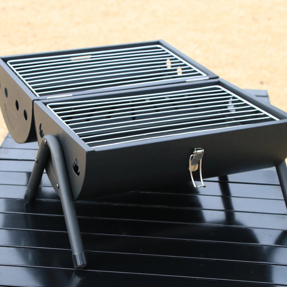 Portable Charcoal Grill, Small Tabletop Barbecue Grill for Outdoor Camping Backyard Party BBQ Cooking