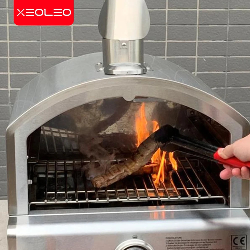 XEOLEO Stainless Steel Pizza Oven Gas Outdoor Portable Patio Grill Indoor Smokeless BBQ Quick Pizza Oven 12inch for Party/picnic