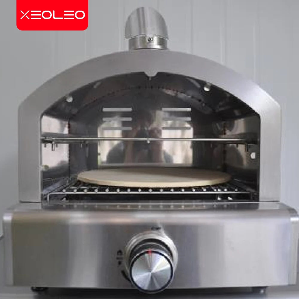 XEOLEO Stainless Steel Pizza Oven Gas Outdoor Portable Patio Grill Indoor Smokeless BBQ Quick Pizza Oven 12inch for Party/picnic