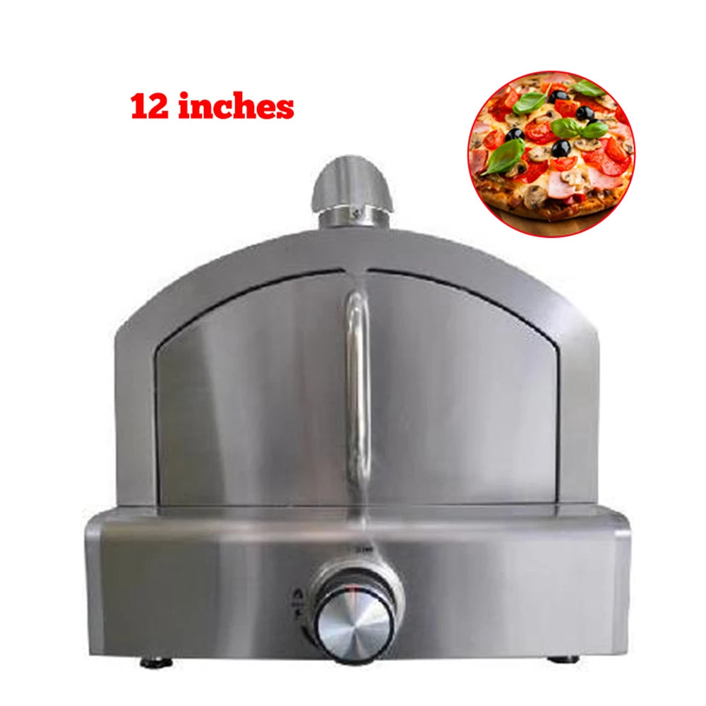 XEOLEO Stainless Steel Pizza Oven Gas Outdoor Portable Patio Grill Indoor Smokeless BBQ Quick Pizza Oven 12inch for Party/picnic