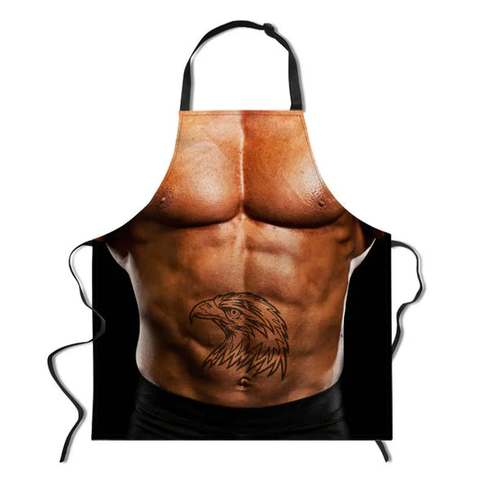 Custom Print on Demand Men's Sexy Muscle Pattern Designs Kitchen Apron Christmas Funny Flirty Cooking Aprons