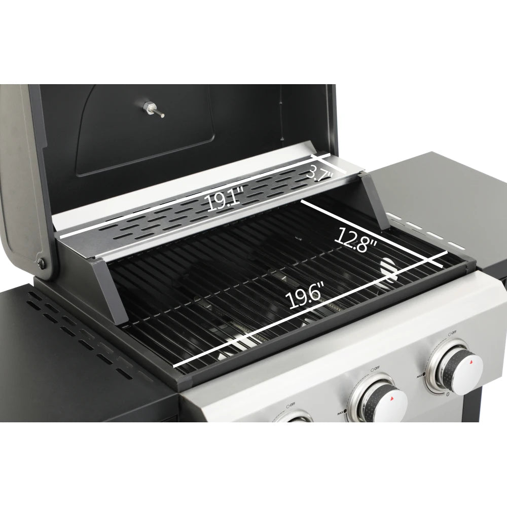 3-Burner Propane Gas BBQ Grill, 25650BTU Output With Wire Enamel Cooking Grids