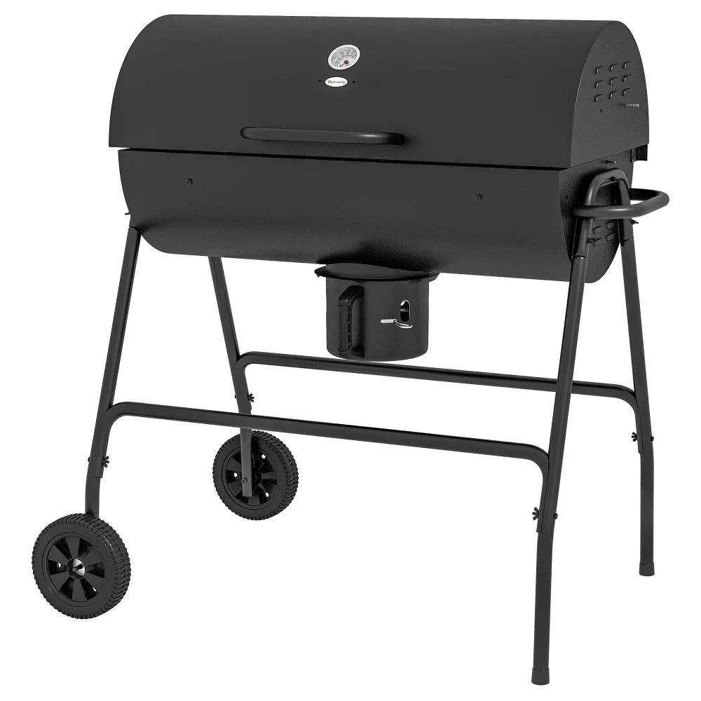 Charcoal BBQ Grill with 420 sq.in. Cooking Area, Outdoor Barbecue with Wheels, Ash Catcher and Built-in Thermometer
