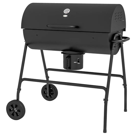 Charcoal BBQ Grill with 420 sq.in. Cooking Area, Outdoor Barbecue with Wheels, Ash Catcher and Built-in Thermometer