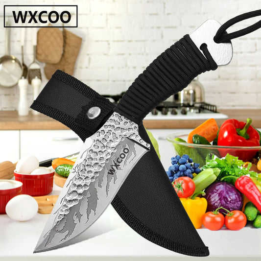 Kitchen Boning  Knife Forged Chef's Knife BBQ Cooking Meat Cutter Fruit Slicing Stainless Steel Cleaver Butcher Knife with cover