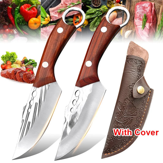 Kitchen Boning Knife Hand Forged Meat Cleaver Stainless Steel Wood Handle Chef Butcher Knives Slicing Fish Knife Cooking Tools