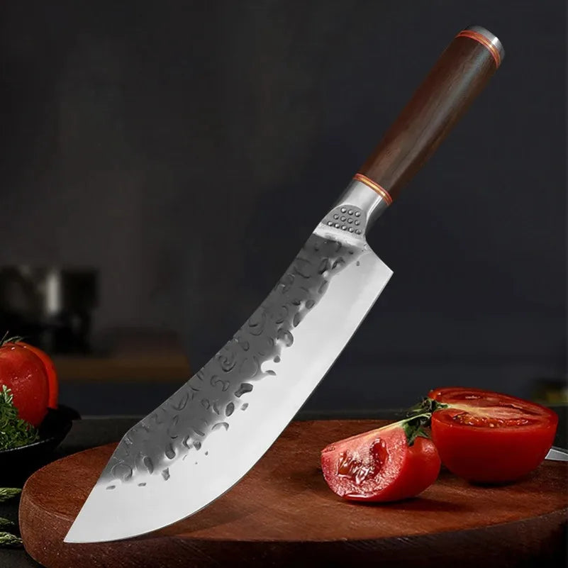 Kitchen Knives Utility Knife Chef Cooking Cleaver Meat Chop Vegetables Boning Butcher Barbecue Knife Handmade Blade Wood Handle