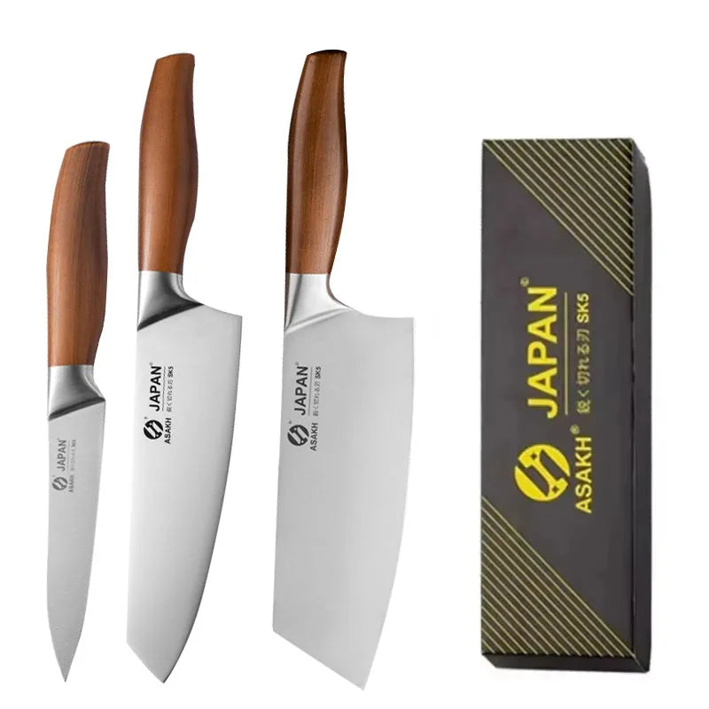 Professional Japanese Kitchen Knives Set Stainless Steel Fish Fillet Meat Cleaver Chef Knife Slicing Santoku Knife Cooking Tools