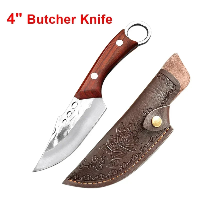 Kitchen Boning Knife Hand Forged Meat Cleaver Stainless Steel Wood Handle Chef Butcher Knives Slicing Fish Knife Cooking Tools