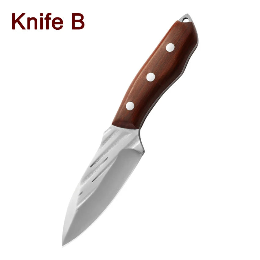 Kitchen Knife Handmade Forged Chef Knife Stainless Steel Full-Tang Butcher Boning Meat Cleaver Knife Fruit Sharp Cutting Knives