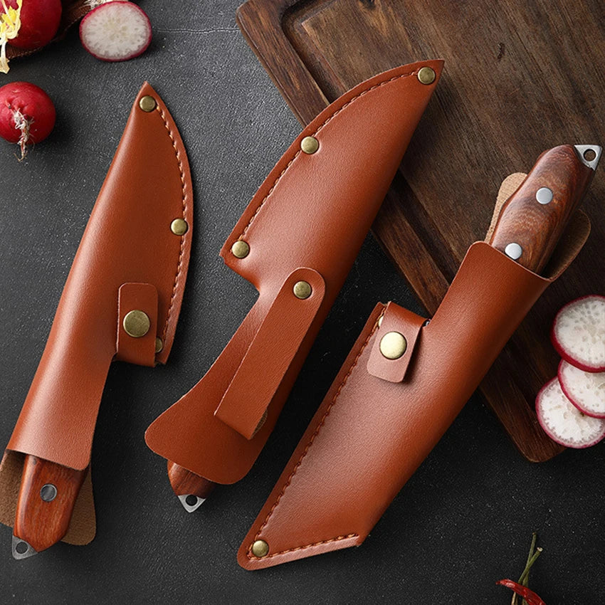 Kitchen Knife Handmade Forged Chef Knife Stainless Steel Full-Tang Butcher Boning Meat Cleaver Knife Fruit Sharp Cutting Knives