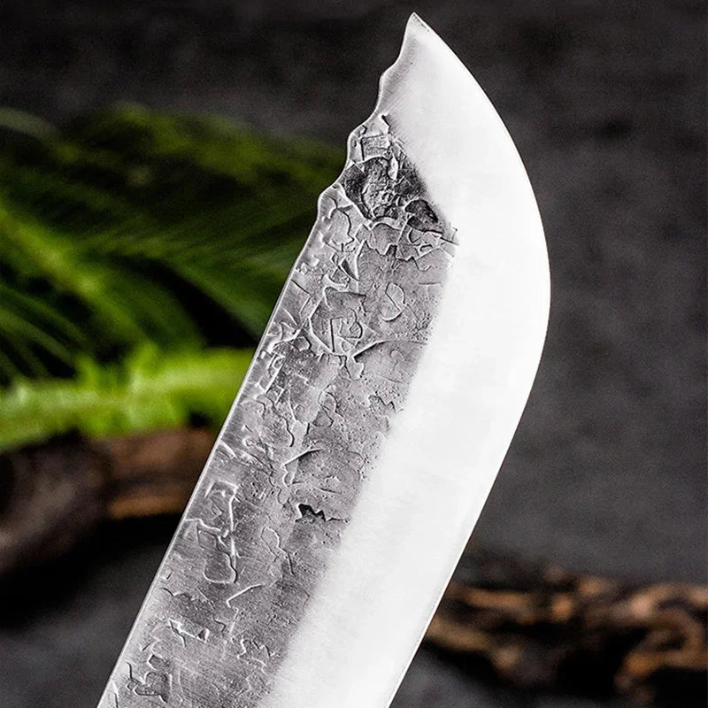 Kitchen Knife Wood Hand Handmade Forged Chef Knife Meat Vegetables Chopper Traditional Butcher Cleaver Slicing Knife Cook Tools