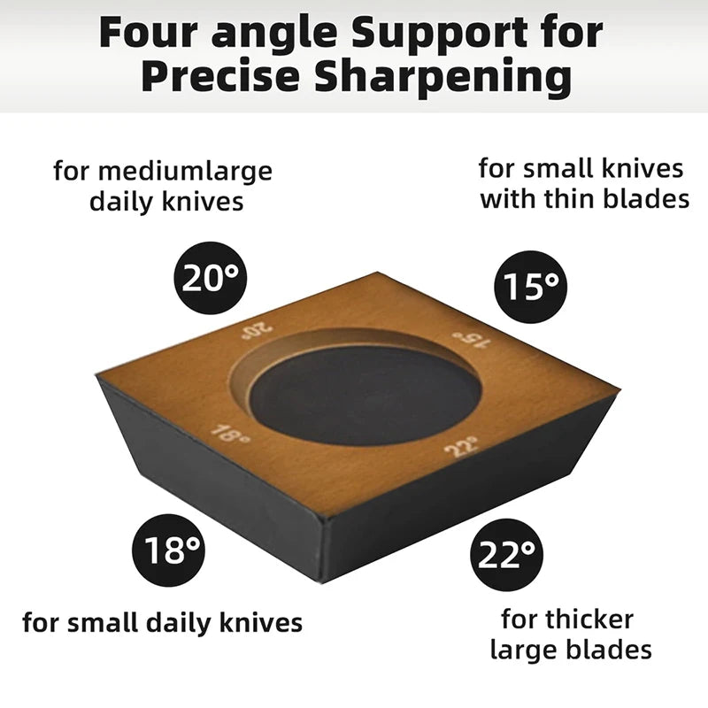 New Wooden【4 Angle】Rolling Knife Sharpener 15/18/20/22° Roller Sharpeners Professional Grinding System Diamond Sharpening Stone