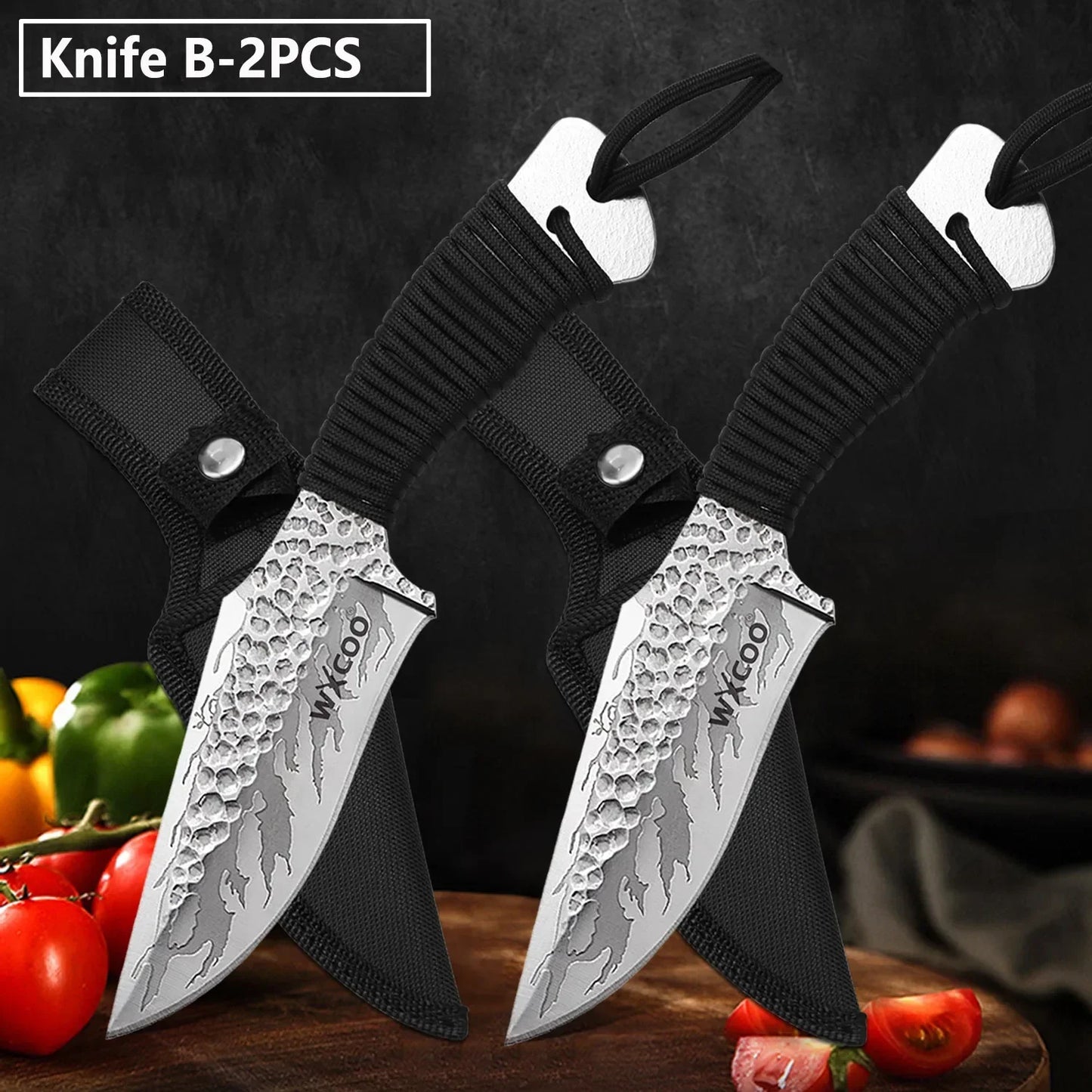 Kitchen Boning  Knife Forged Chef's Knife BBQ Cooking Meat Cutter Fruit Slicing Stainless Steel Cleaver Butcher Knife with cover