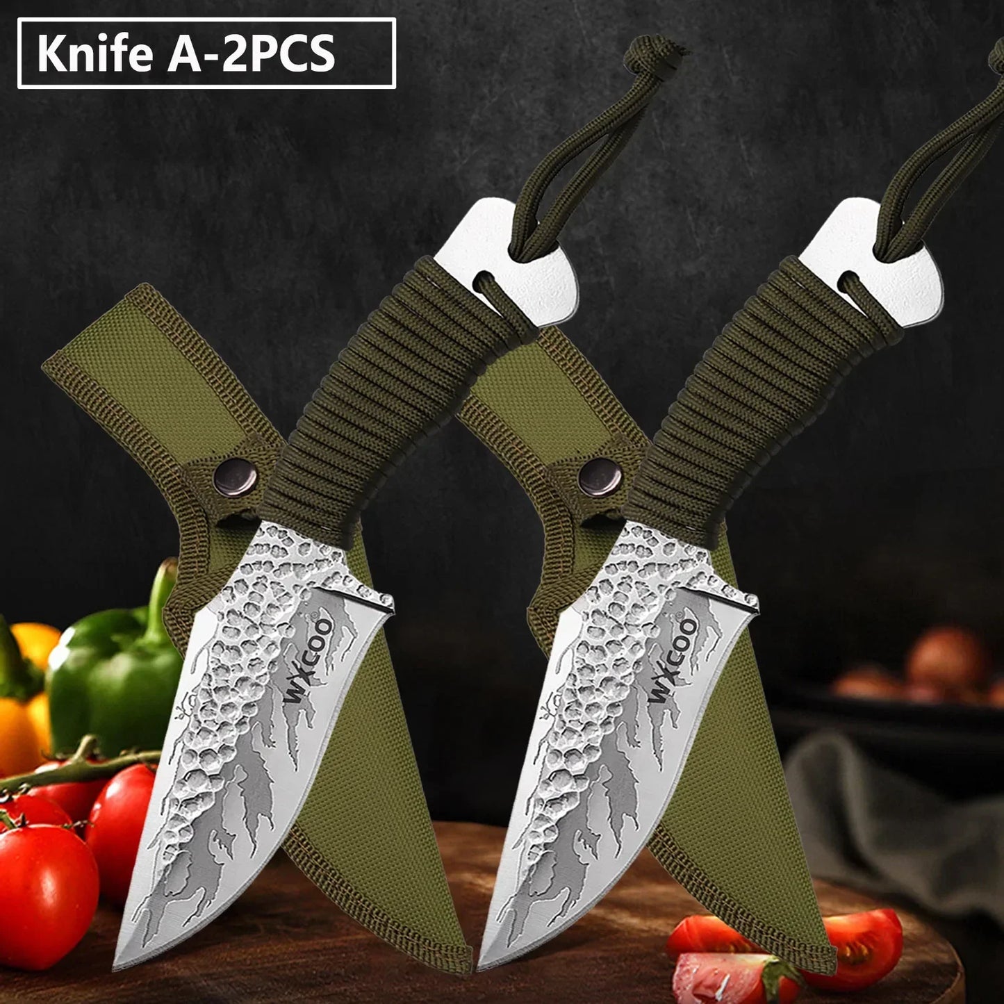 Kitchen Boning  Knife Forged Chef's Knife BBQ Cooking Meat Cutter Fruit Slicing Stainless Steel Cleaver Butcher Knife with cover